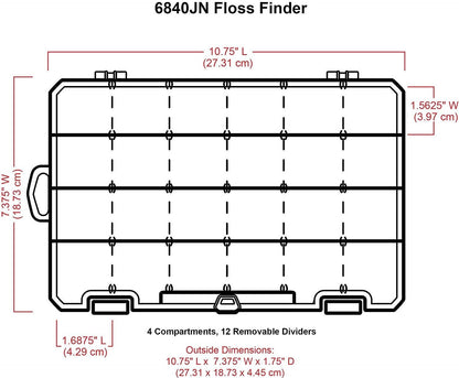 ArtBin 6840JN Floss Finder Box, Sewing & Embroidery Organizer, [1] Plastic Storage Case, Clear