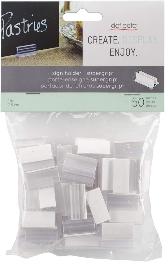 Deflecto SuperGrip Sign Holder with Adhesive, 50 Piece