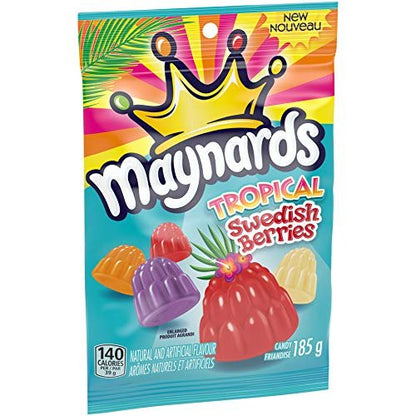 Maynards Gummy Tropical Swedish Berries 185g/6.5 oz, Imported from Canada}