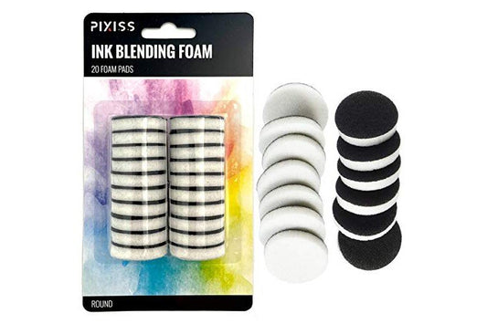 Mini Ink Blending Foams, 20 Pack Round Replacement Foam Pads for Distressing, Blending and More