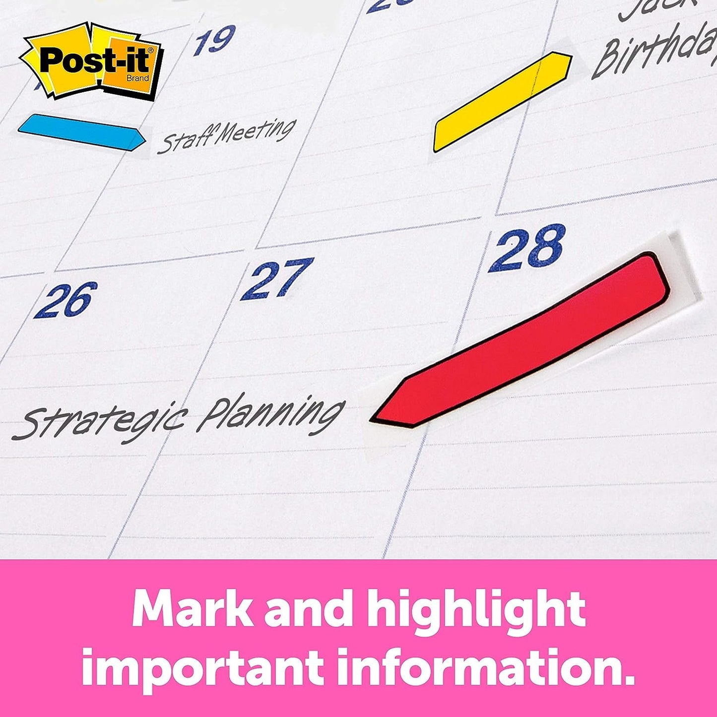 Post-it 1/2" W Arrow Primary Colors,4 Dispensers, 96 Flags, Count