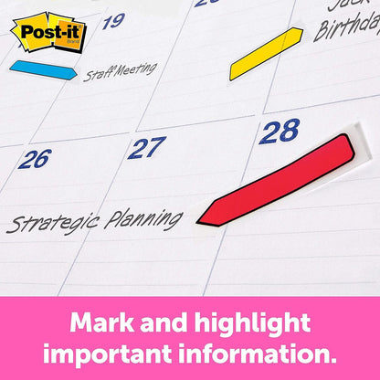 Post-it 1/2" W Arrow Primary Colors,4 Dispensers, 96 Flags, Count
