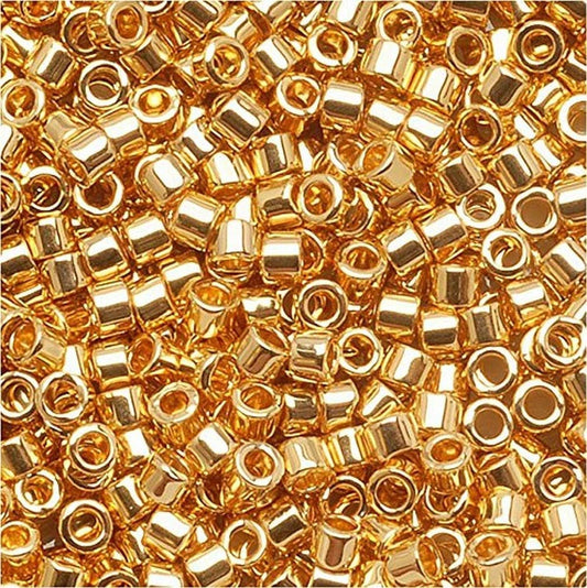 Miyuki DB-031 Delica Seed Beads 11/0 24K Gold Plated