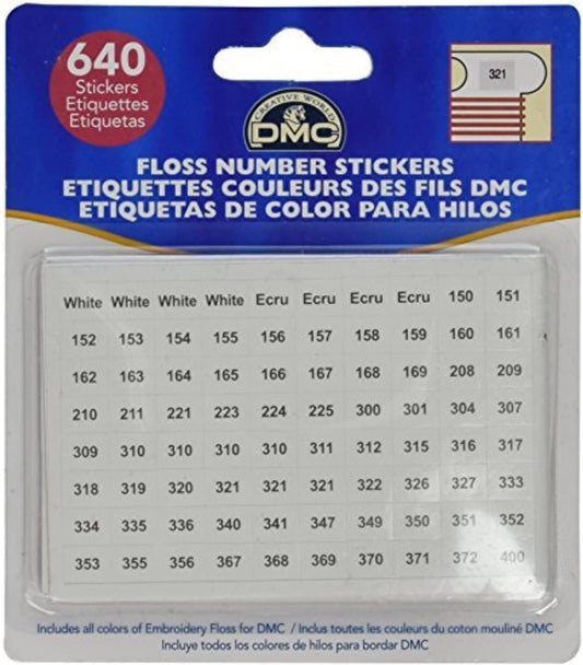 DMC Floss Number Stickers 500 Labels 6103 (6-Pack)
