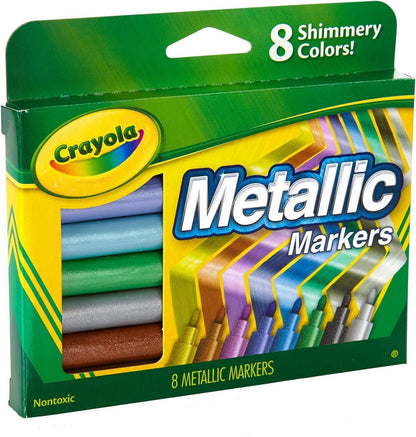 Crayola Metallic Markers, Art Supplies, 8 Count, Colors May Vary