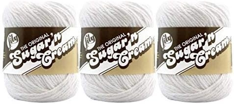 Bulk Buy: Lily Sugar 'n Cream Solids 100% Cotton Yarn (3-Pack) (White #0001)