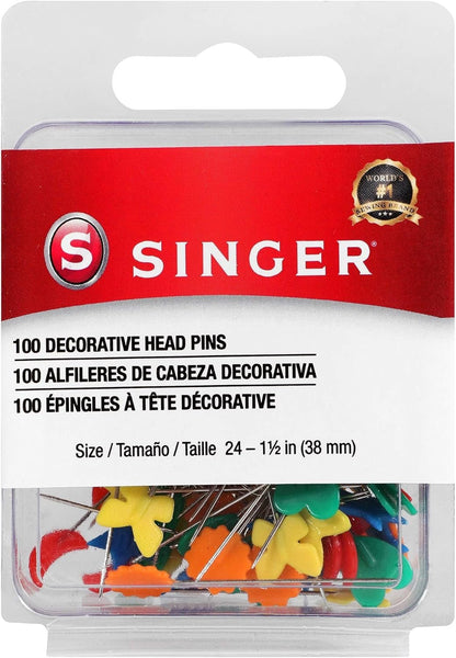 SINGER 00359 Decorative Head Straight Pins, 100-Count