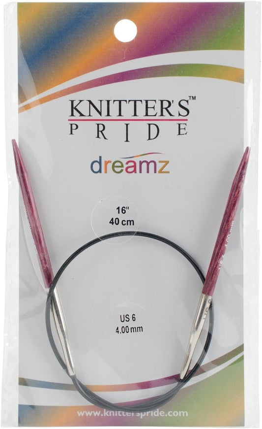 Knitter's Pride-Dreamz Fixed Circular Needles 16", Size 6/4mm