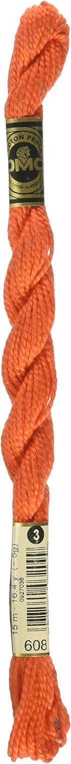 DMC 115 3-608 Pearl Cotton Thread, Bright Orange