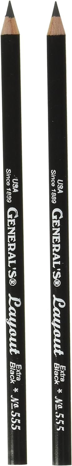 General Pencil 639393Layout Graphite Drawing Pencils 2/Pkg-2B