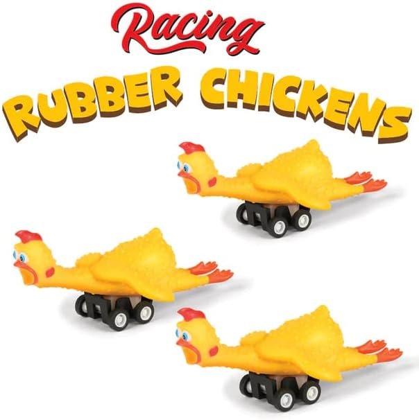 Mcphee Archie Racing Rubber Chickens - 3 Piece Set