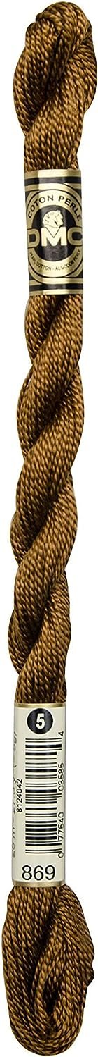 DMC 115 5-869 Pearl Cotton Thread, Very Dark Hazelnut Brown, Size 5