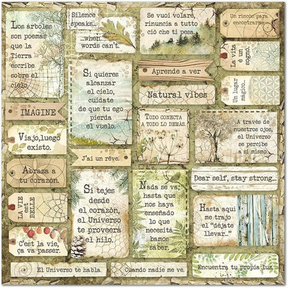 STAMPERIA INTERNATIONAL, KFT PAPER PAD 12X12 10PK FOREST, 30.5 x 30.5 (12" x 12"), Multicoloured
