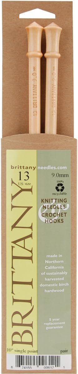 Brittany Single Point 10 inch (25cm) Knitting Needles (1 Pair)