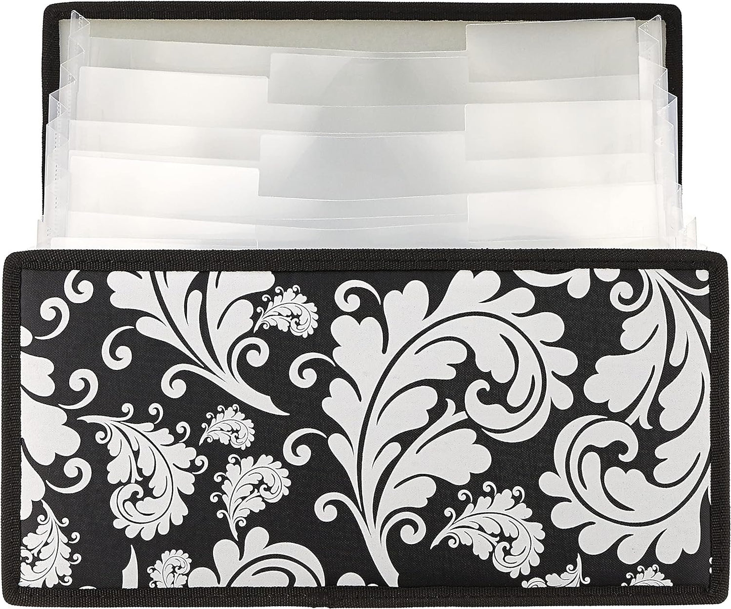 Storage Studios Projections Paper Holder with 10 Expandable Sections, 14.625 x 9 x 14.25 Inches, Black and White (CH92650)
