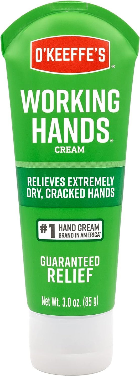 O'Keeffe's Working Hands Hand Cream, Relieves and Repairs Extremely Dry Hands, 3 oz Tube, (Pack of 1)