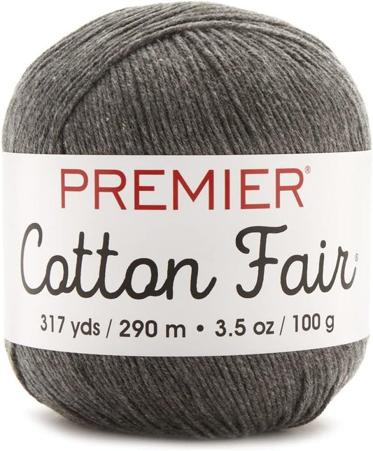 Premier Yarns Cotton Fair Solid Yarn, Slate Grey