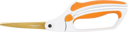 Fiskars Premier No. 8 Easy Action Sewing and Crafting Scissors  - Spring Action Fabric & Craft Scissors - White