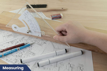 Pacific Arc Adjustable 8 Inch Triangle Plain Edge for Drafting, Architect, Engineer