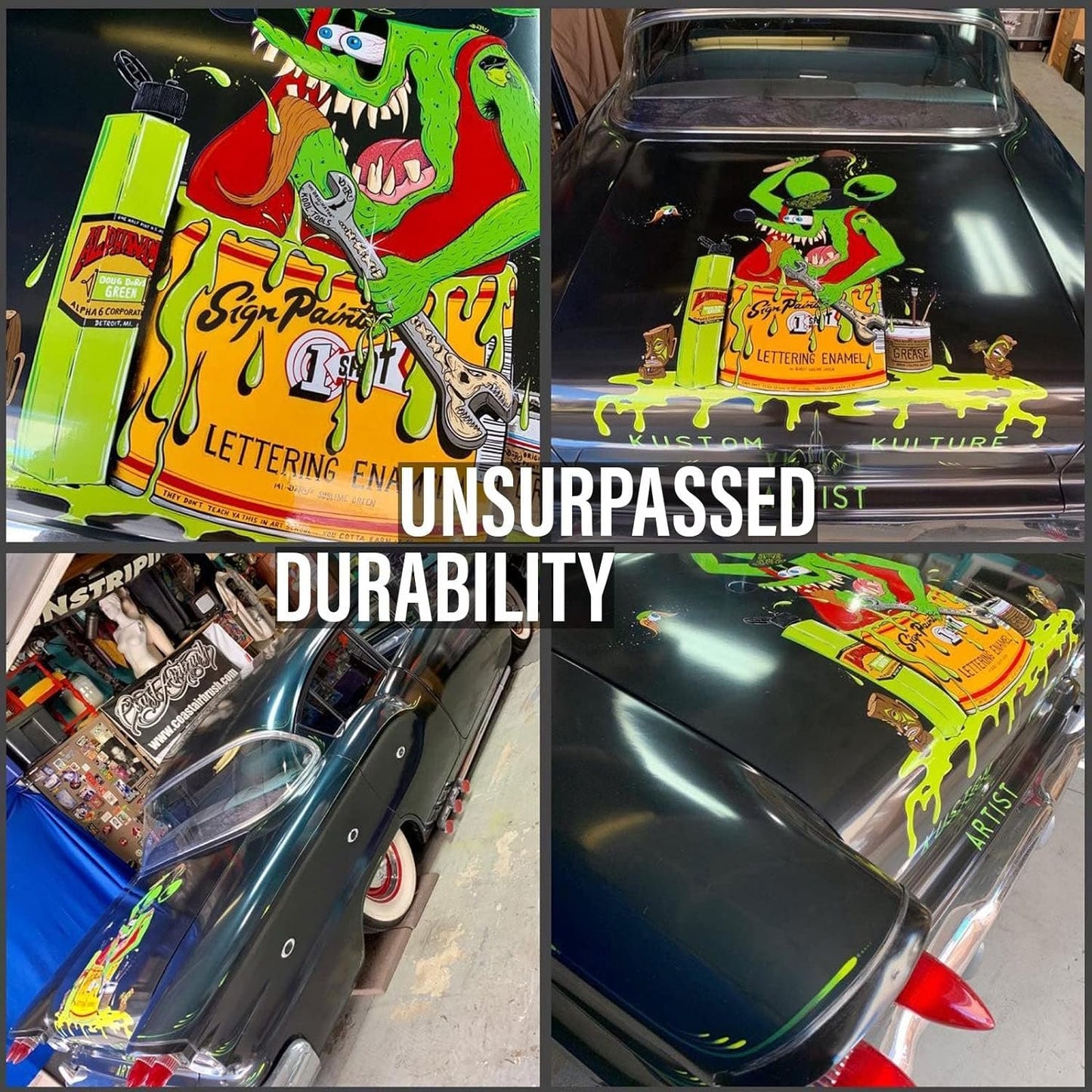 Alphanamel - McKeag's Black - Enamel Paint for Sign Painting, Lettering, Pinstriping, 48 Colors, Multiple Sizes, 5 oz