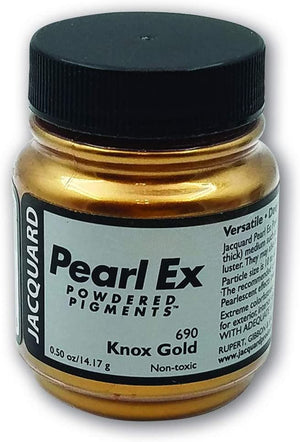 Pearl-Ex Pigment by Jacquard, Creates Metallic or Pearlescent Effect.5 Ounce Jar, Knox Gold