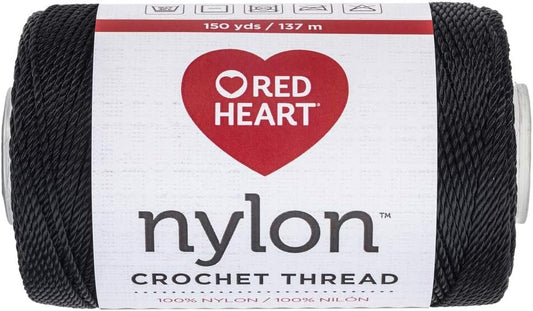 Red Heart Nylon Crochet Thread, Black