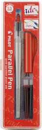PILOT Parallel Calligraphy Pen Set, 1.5mm Nib with Black and Red Ink Cartridges (90050)