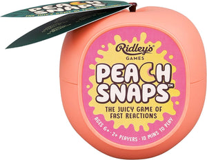 Ridley's Peach Snaps! Fun Card Game for Families, Action-Packed, Fast-Paced Game for 2+ Players, Includes Game Cards and Unique Peach-Shaped Storage Case, Simple Card Game for Kids Ages 6+, 1 ea