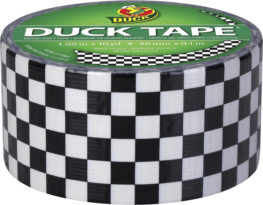 Duck Brand Duck 280410 Printed Duct Tape, Checker, 1.88 Inches x 10 Yards, Single Roll