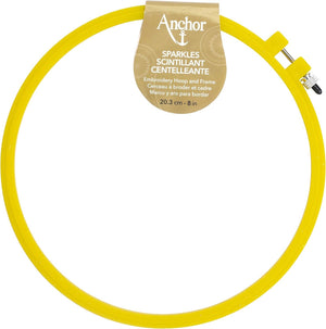 Anchor Sparkle Embroidery Hoop, 8", Blue/Purple/Yellow