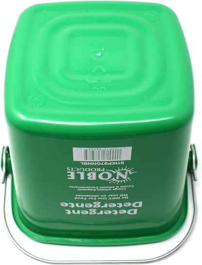 Small Green Detergent Bucket - 3 Quart Cleaning Pail - Set of 3 Square Containers