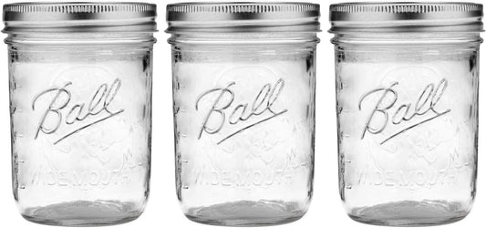 Ball Wide Mouth Pint 16-Ounces Mason Jars with Lids and Bands, (Set of 3)