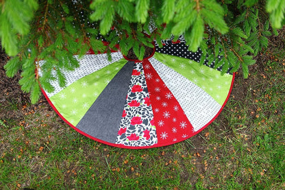 June Tailor Quilt As You Go Tree Skirt Printed batting, White, Large