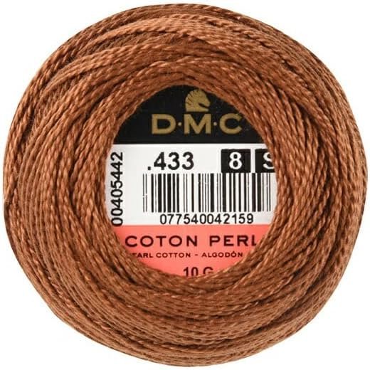 DMC 116 8-433 Pearl Cotton Thread Balls, Medium Brown, Size 8