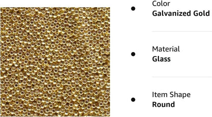 Galvanized Gold Miyuki Japanese round rocailles glass seed beads 11/0 Approximately 24 gram 5 inch tube