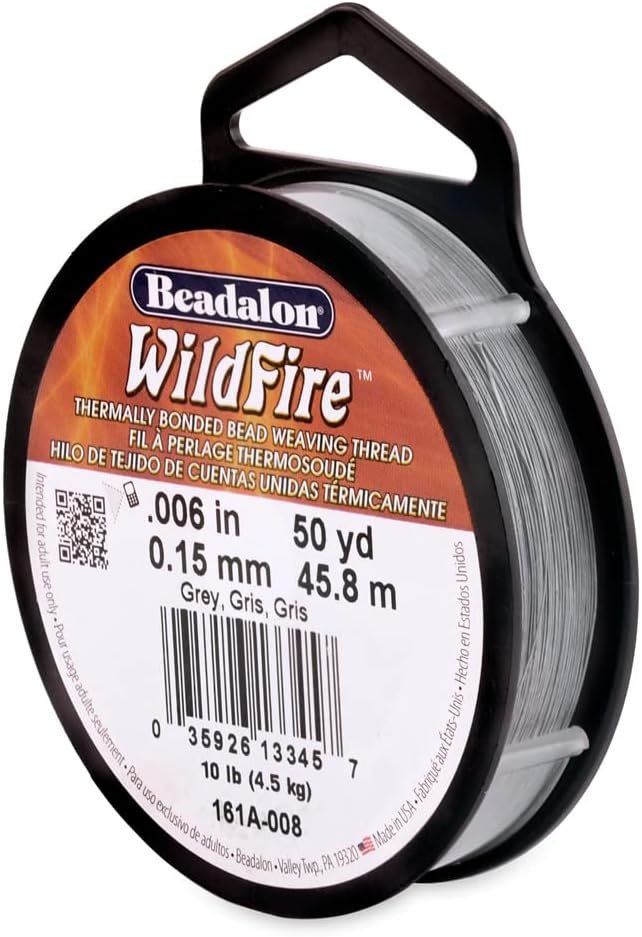 Beadalon Wildfire Bead Weaving Thread - Strong Thin Beading & Jewelry Making for Loom Beadwork, Waist Beads, Beading String for Seed Beads