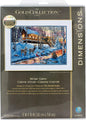 Dimensions Gold Collection Winter Cabin Christmas Cross Stitch Kit Grey 16 Count Aida, 15" x 10"
