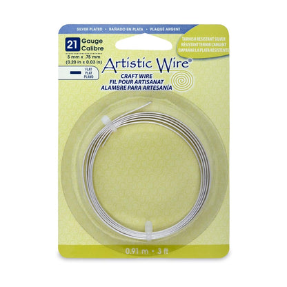 Artistic Wire Flat Wire - 21 Gauge, 3mm 5mm Copper Craft Wire for Jewelry Making, Bendable for Armature Sculpting, Dead Soft for Bezels and DIY Wrapping Wire