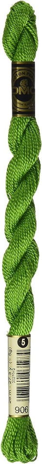 DMC 115 5-906 Pearl Cotton Thread, Medium Parrot Green, Size 5