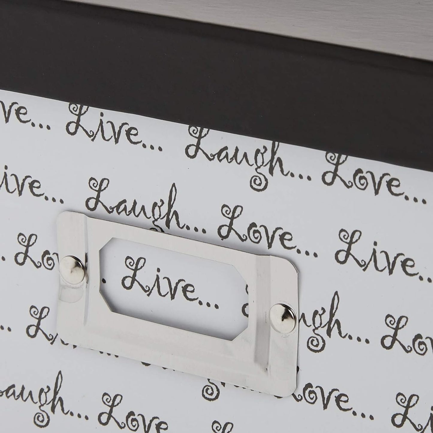 Pioneer Photo Albums B-1BW Photo Storage Box, Live, Laugh, Love Design