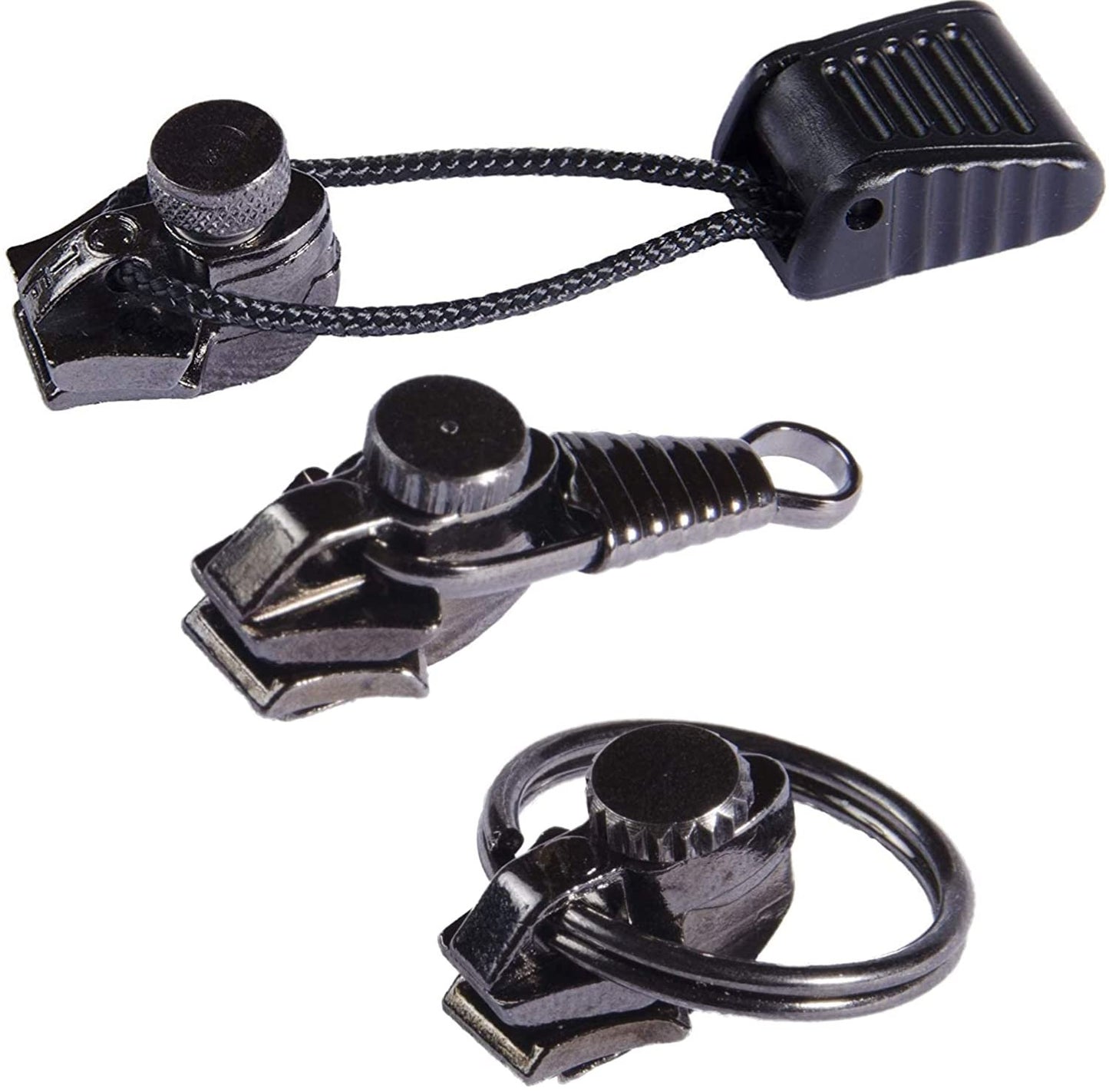 FixnZip 3 Pack Instant Zipper Replacement, Combo Pack (S,M,L), Black Nickel