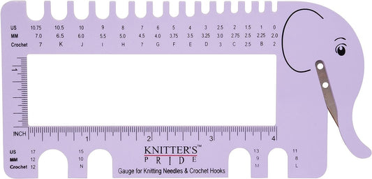 Knitter's Pride KP800224 Needle & Crochet View Sizer W/Yarn Cutter-Lilac, Purple