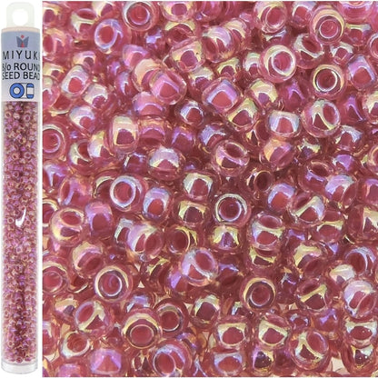HOT Pink Lined Crystal AB Crystal MIYUKI Seed Beads APPX 22GM Tube 8/0 Round