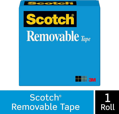Scotch Removable Tape, 1 Roll, 3/4 in x 1,296 in, Post-it Technology (811)
