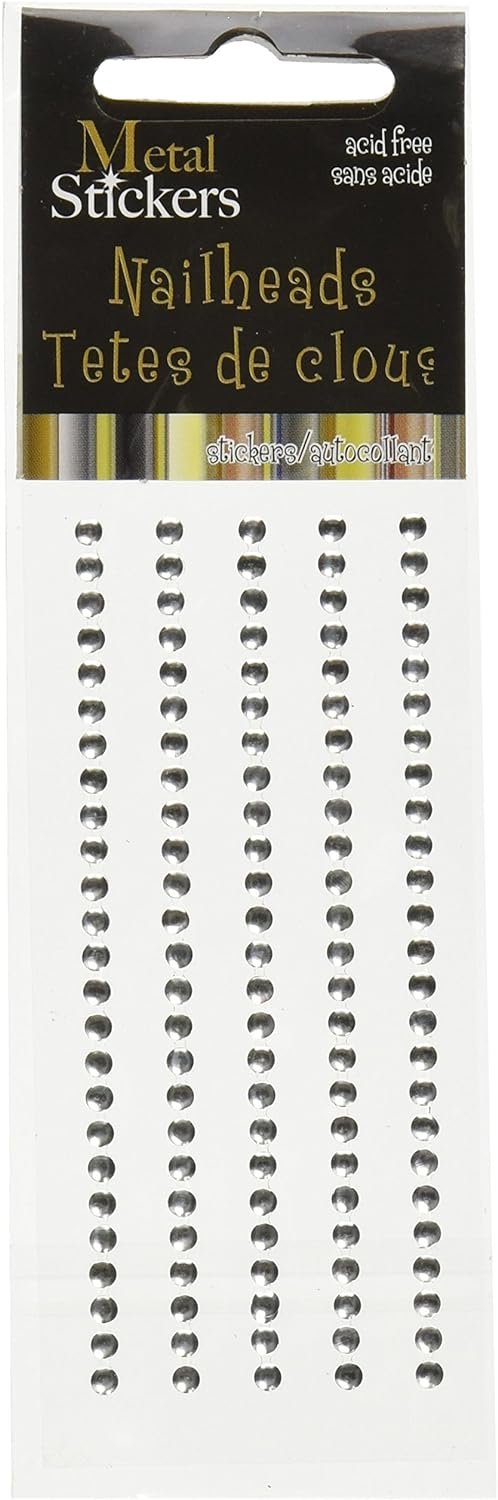Mark Richards Metal Stickers Nailheads 3mm Round 125/Pkg, Silver