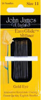 John James Gold Eye Easy Glide Milliner Needles-Size 11 10/Pkg -JJEG150-11