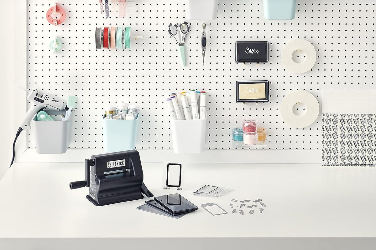 Sizzix Sidekick Starter Kit 664175 Manual Die Cutting and Embossing Machine, Black by Tim Holtz, One Size