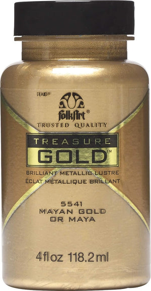 FolkArt, Platinum Assorted Crafts, 2 fl oz Treasure Gold Paint, (Pack of 1)