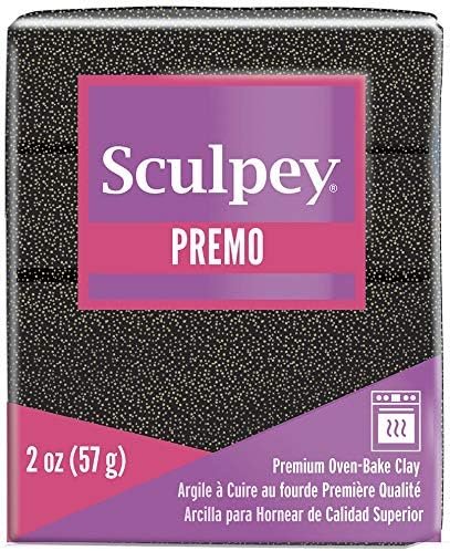 Sculpey Premo™ Polymer Oven-Bake Clay, Twinkle Twinkle Black Glitter, Non Toxic, 2 oz. bar, Great for jewelry making, holiday, DIY, mixed media &more. Premium clay perfect for clayers and artists.