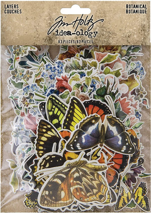 Tim Holtz Idea-ology Layers-Botanicals, 83 Pieces, TH93554